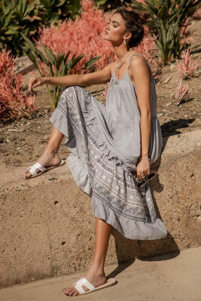 Geo Printed Maxi Dress | Böhme US