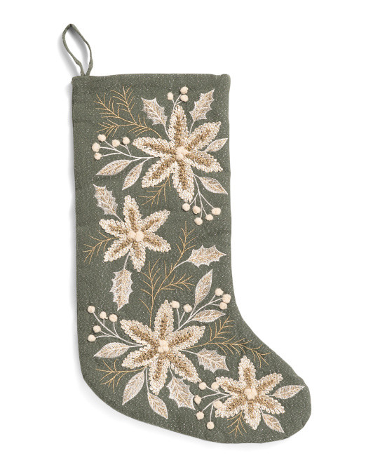 Embroidered Velvet Stocking | TJ Maxx