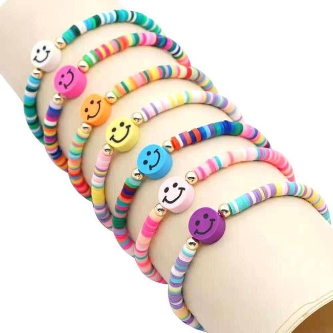 Smiley Rainbow Bracelets, Multi | Maisonette