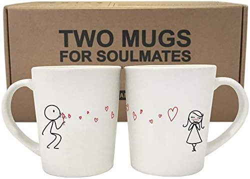 BoldLoft From My Heart to Yours His and Hers Matching Couple Coffee Mugs Set -Couples Gifts Valen... | Amazon (US)