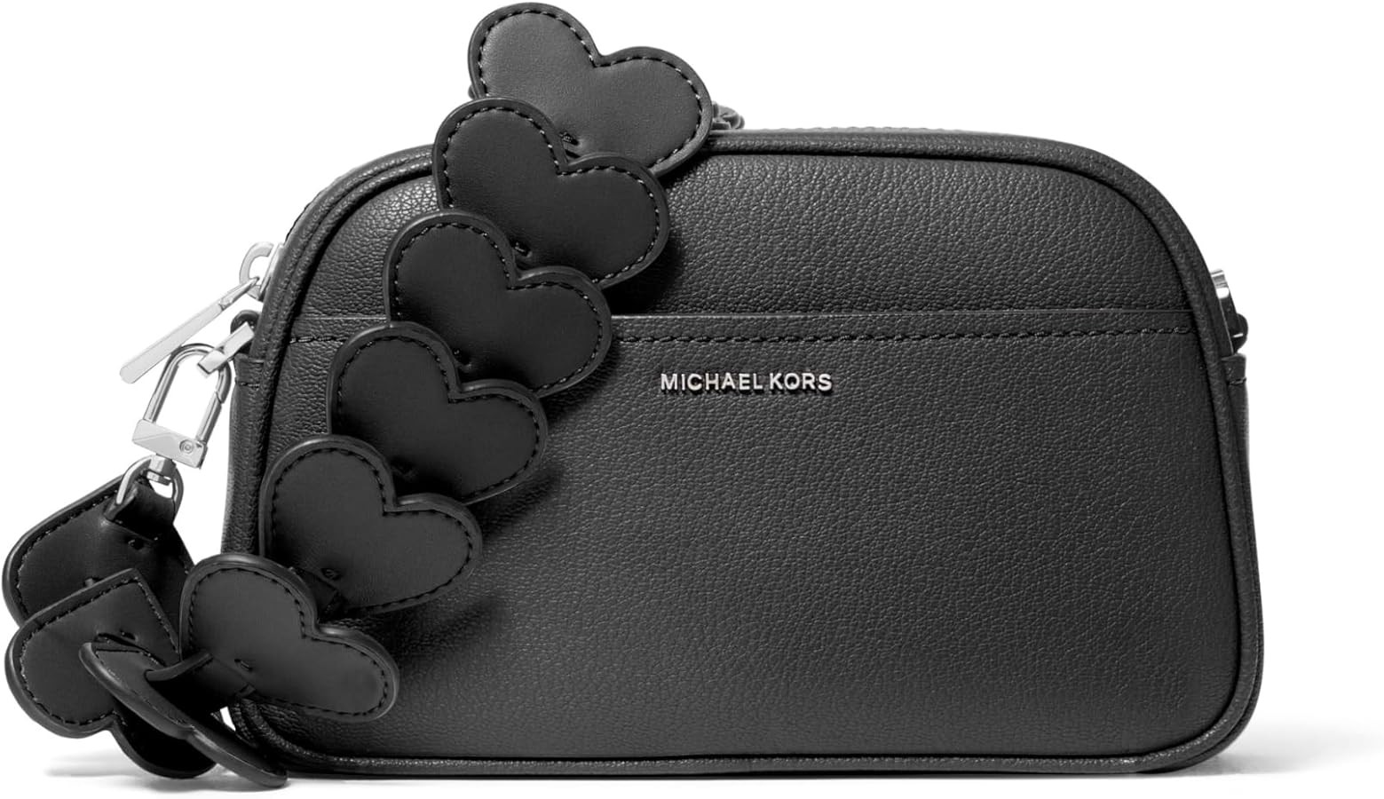 Michael Kors Jet Set Small Camera Crossbody Bag, Silver-Tone Hardware/Leather w/Heart | Amazon (US)