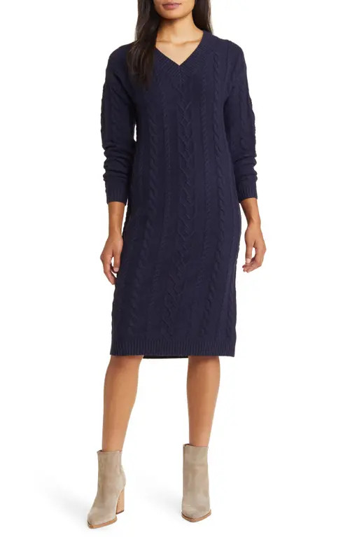 Long Sleeve Cable Stitch Sweater Dress | Nordstrom