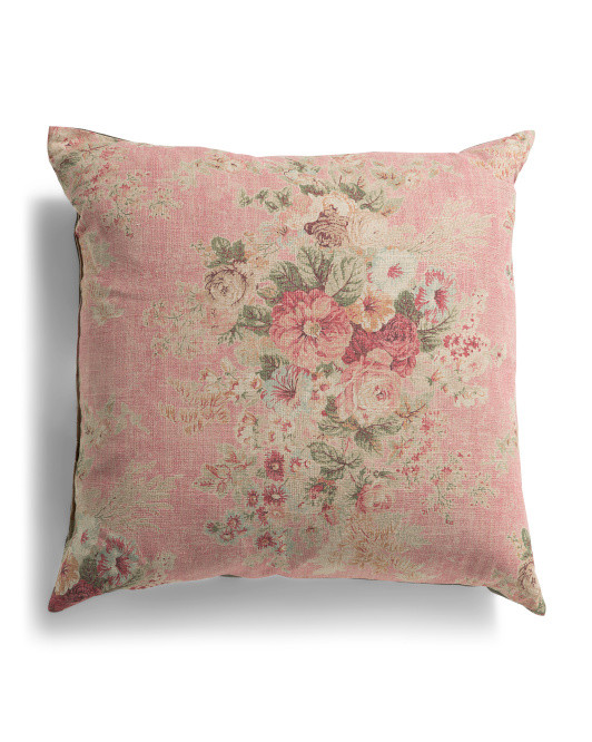 Made In Usa 22x22 Royal Bloom Vintage Floral Pillow | TJ Maxx