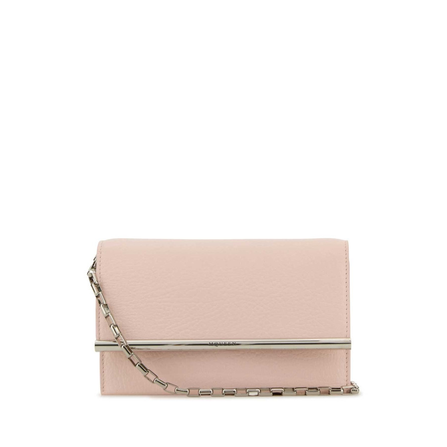 Alexander Mcqueen Pink Leather Mini Cross-Bar Clutch | Jomashop.com & JomaDeals.com