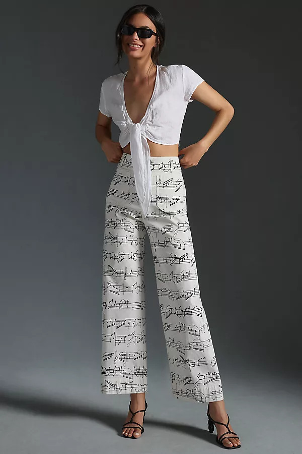 Colette High Rise Wide Leg Crop Pants by Maeve in Magic Fabric | Anthropologie (US)