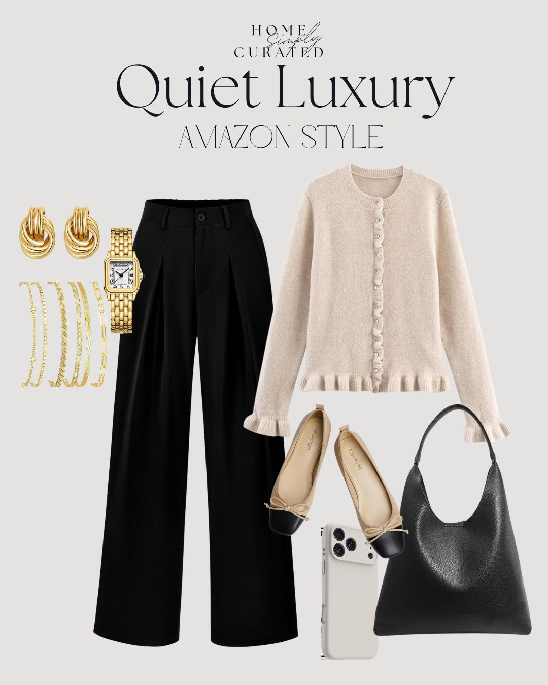 Amazon fashion finds that look expensive but are not!



neutral style, classy look, office outfit idea, black pants, workwear, amazon fashion, jewelry finds, work bag, ballet flats, iphone case, gold jewelry, gold earrings, chic style, quiet luxury outfit, look for less 

 #LTKgrwm #LTKootd #LTKWorkwear