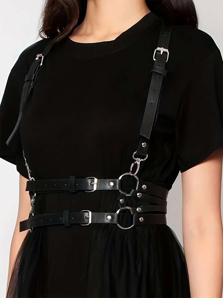 1pc Retro Steampunk Women Ring & Studded Decor Fashion Harness Belt For Decoration Gothic Costume... | SHEIN