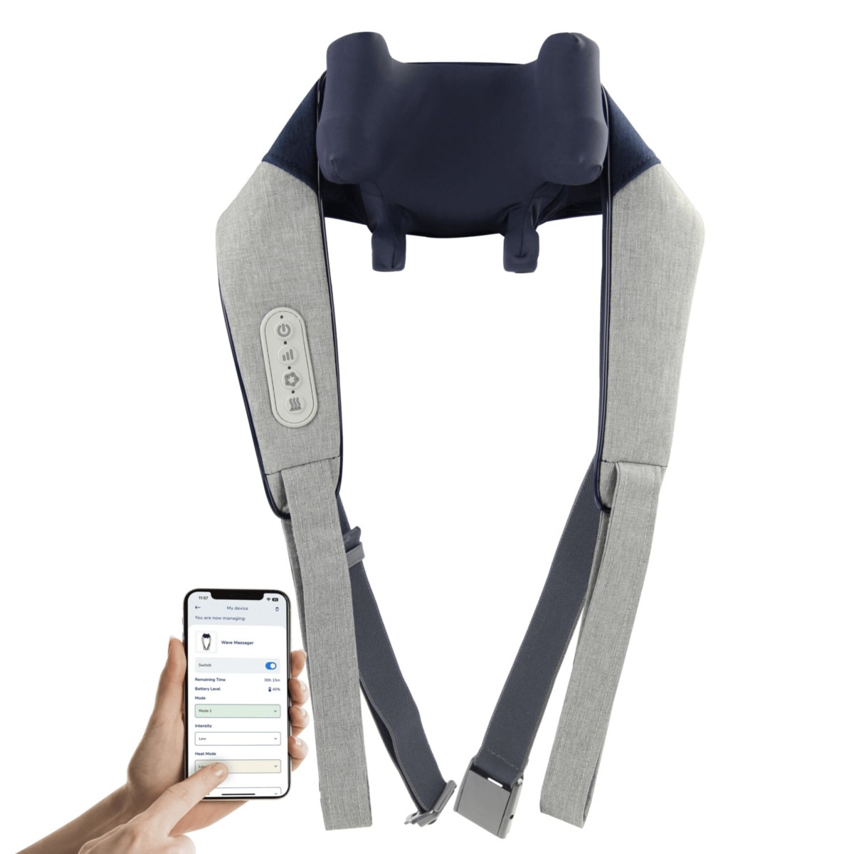 Miko Shiatsu Neck and Back Massager Hands Free & Heat - App Controlled | Macy's