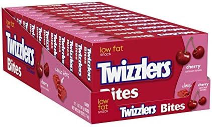 TWIZZLERS Bites Cherry Flavored Chewy Candy, Bulk Low Fat, 5 oz Boxes (12 Count) | Amazon (US)