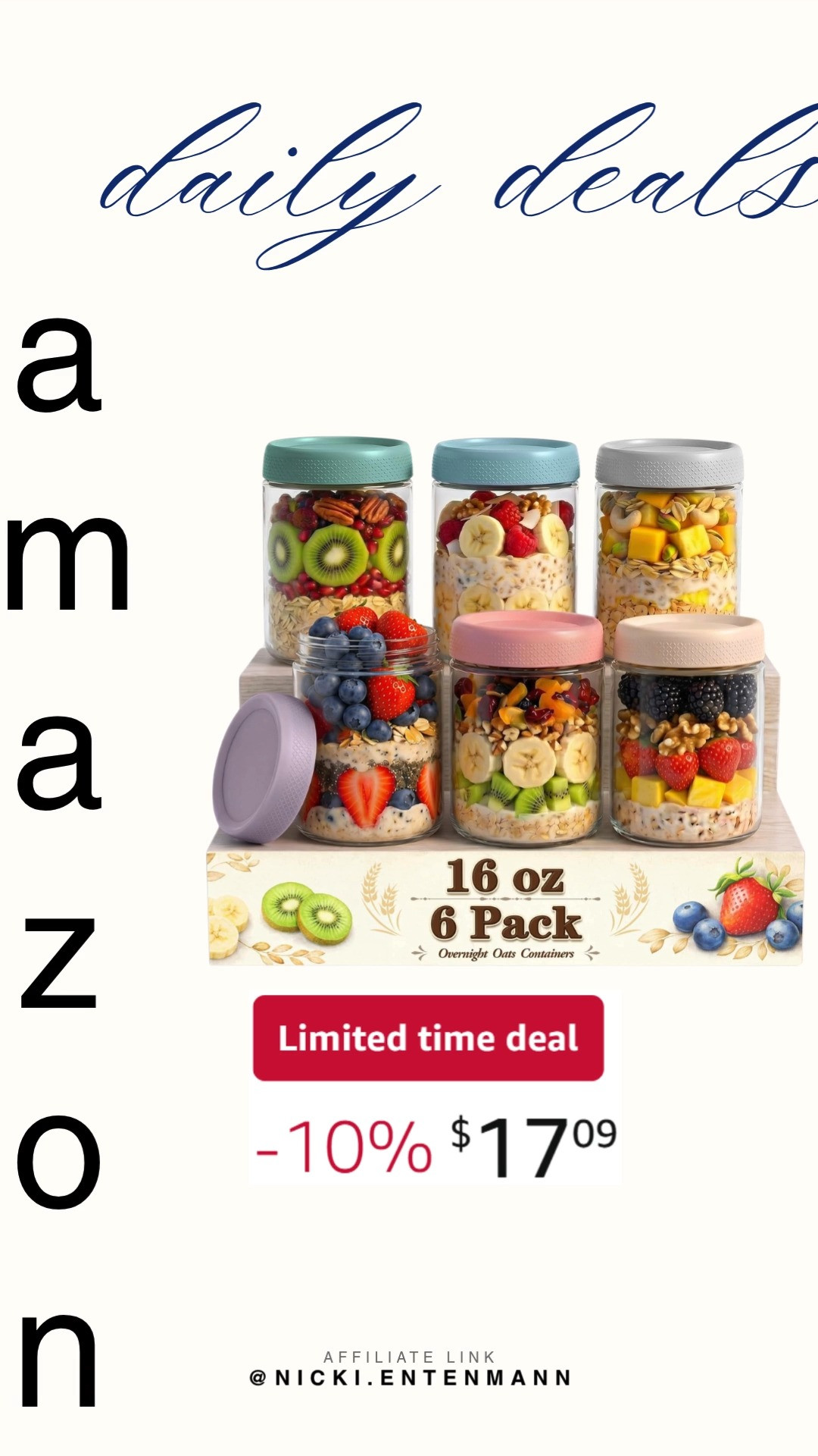 Keep meals fresh and organized with 16 oz Mason Jars Overnight Oats Containers featuring secure lids. Perfect for prepping breakfast or snacks, they bring functional charm to everyday routines with ease. #masonjars #overnightoats #mealprep #kitchenstorage #foodcontainers #healthyhabits #breakfastideas #homeessentials #shoppinghaul #modernliving 🥣✨🫙 

 #LTKfoodie #LTKHome #LTKSaleAlert