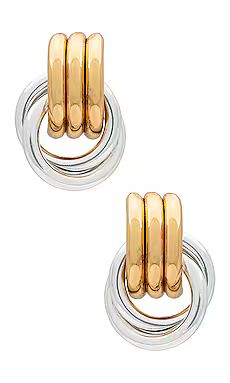 Heaven Mayhem Mini Knot Mixed Earring in Silver & Gold from Revolve.com | Revolve Clothing (Global)