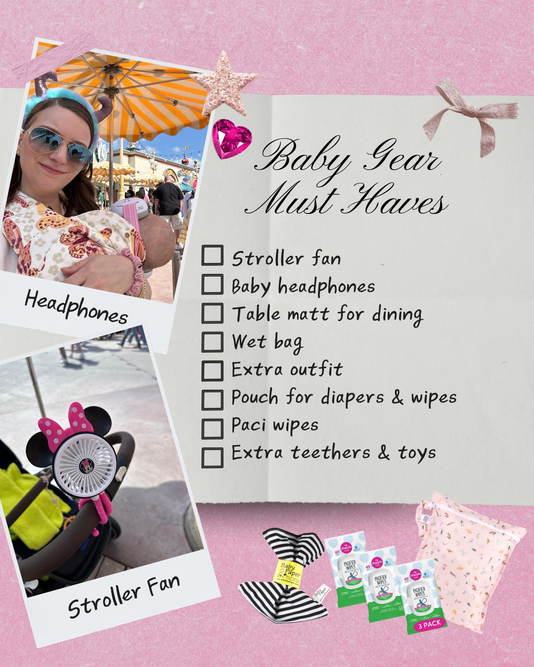 Traveling to Disney with a baby doesn’t have to be stressful 🤍 sharing my best tips to make it smooth, fun, and actually enjoyable for everyone 🐭✨ from packing smart to tips on how to manage a baby at the Disney parks—these little hacks make the biggest difference for a magical trip with your little one

disney travel tips / disney with baby / disney mom tips / disney baby essentials / diaper bag essentials / baby travel must haves / flying with baby / travel stroller / baby carrier / breastfeeding on the go / baby care center disney / rider swap disney / disney packing list / mom travel hacks / family vacation tips / baby friendly travel / disney world with baby / disneyland with baby / mom life travel / baby schedule on vacation / disney mom outfit / mom essentials

#LTKTravel #LTKBaby #LTKmomlife