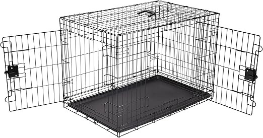 Amazon Basics Durable, Foldable Metal Wire Pet Crate with Tray, Double Door, Divider Panel, 36 x ... | Amazon (CA)