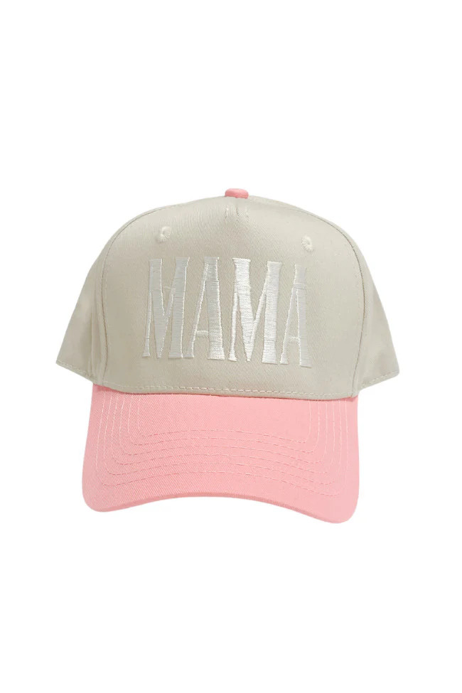Mama Pink and Natural Trucker Hat DOORBUSTER | Pink Lily