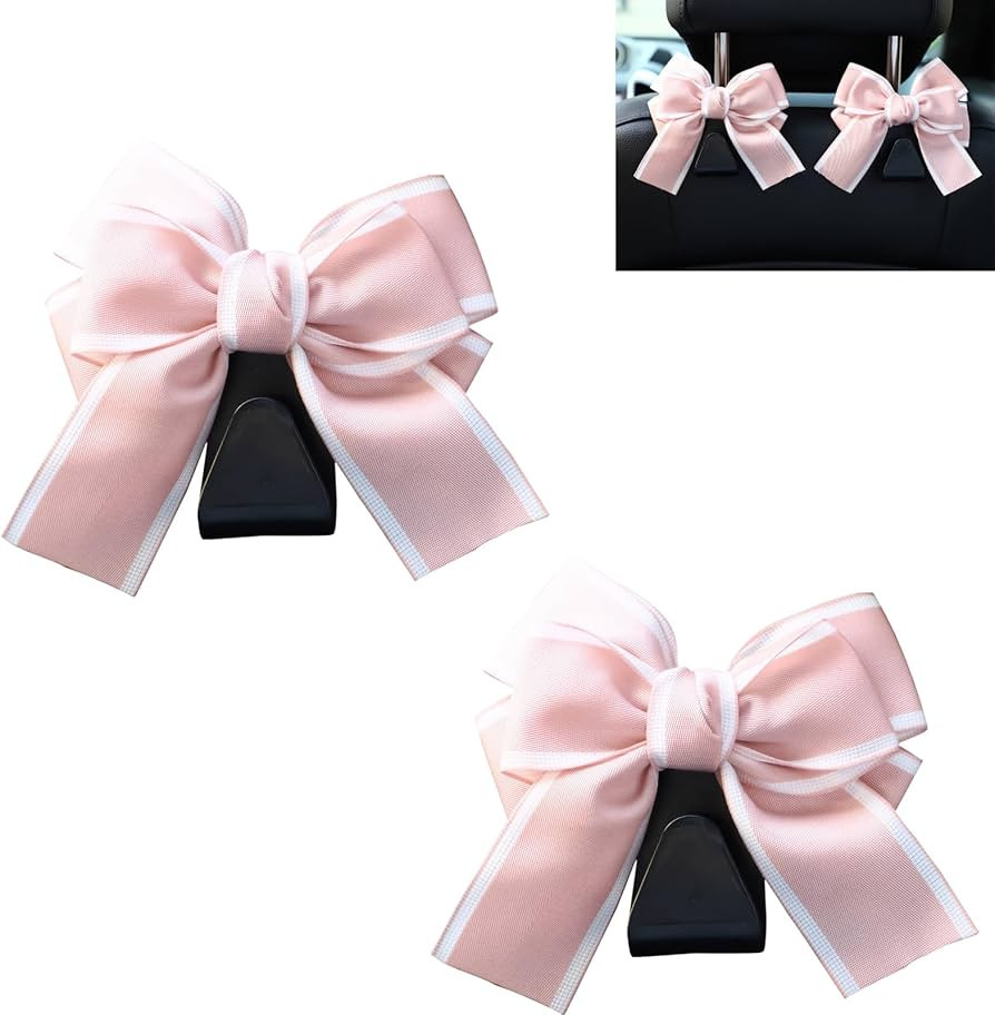 2 PCS Car Bow Seat Headrest Hook, Cute Creative Hidden Decoration, Multi-Function Hanging Organiz... | Amazon (US)