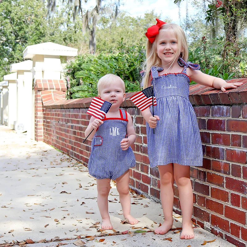 Blue Gingham Tie Strap Dress | Classic Whimsy