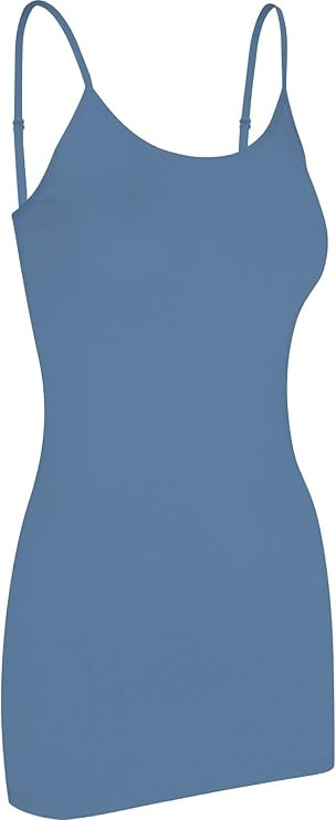 Women's Spaghetti Strap Stretch Cotton Long Cami Camisole Tank Top | Amazon (US)