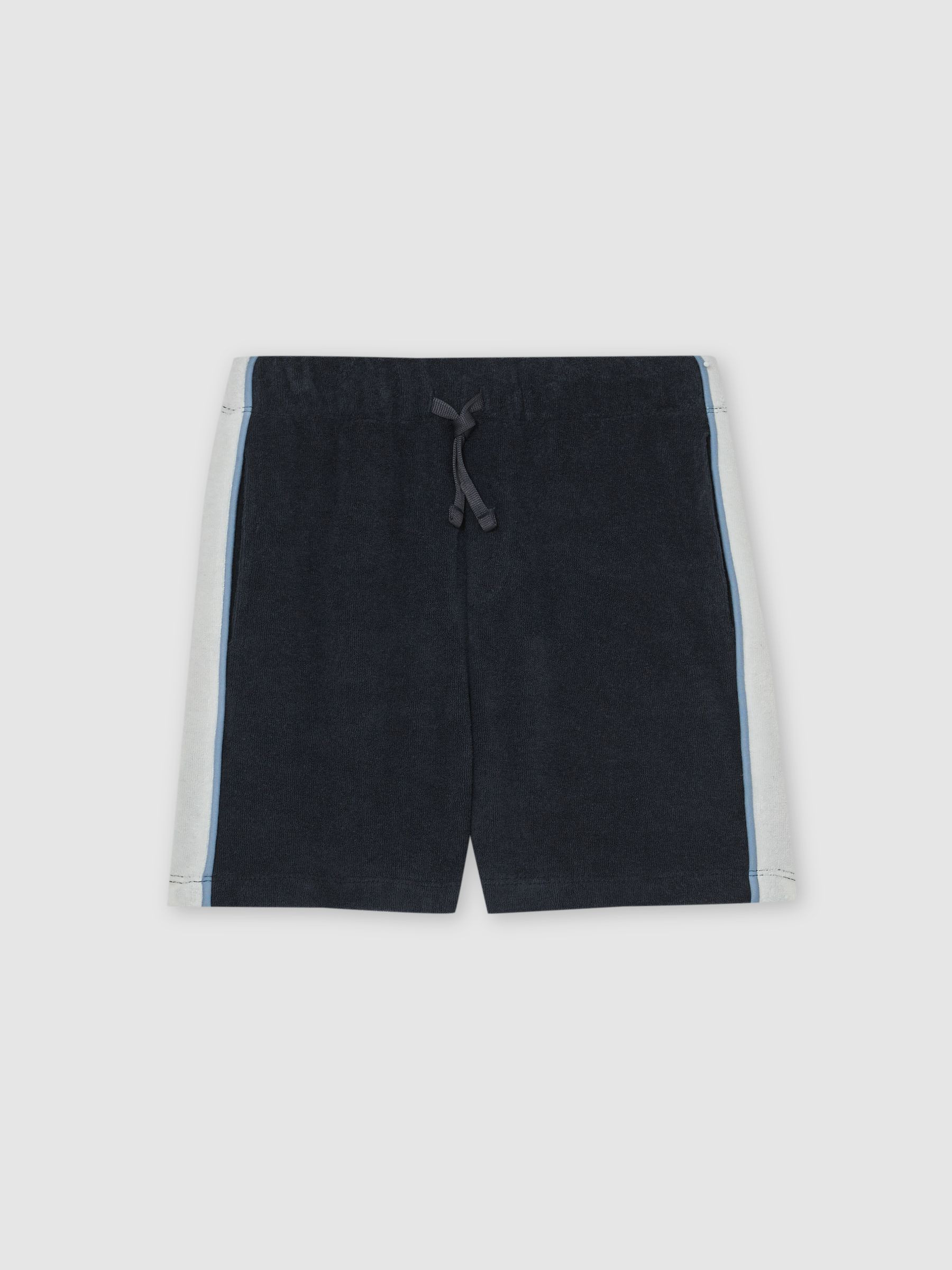 Reiss 3-9 yrs Towelling Colour-Block Shorts in Navy/White - REISS | Reiss UK