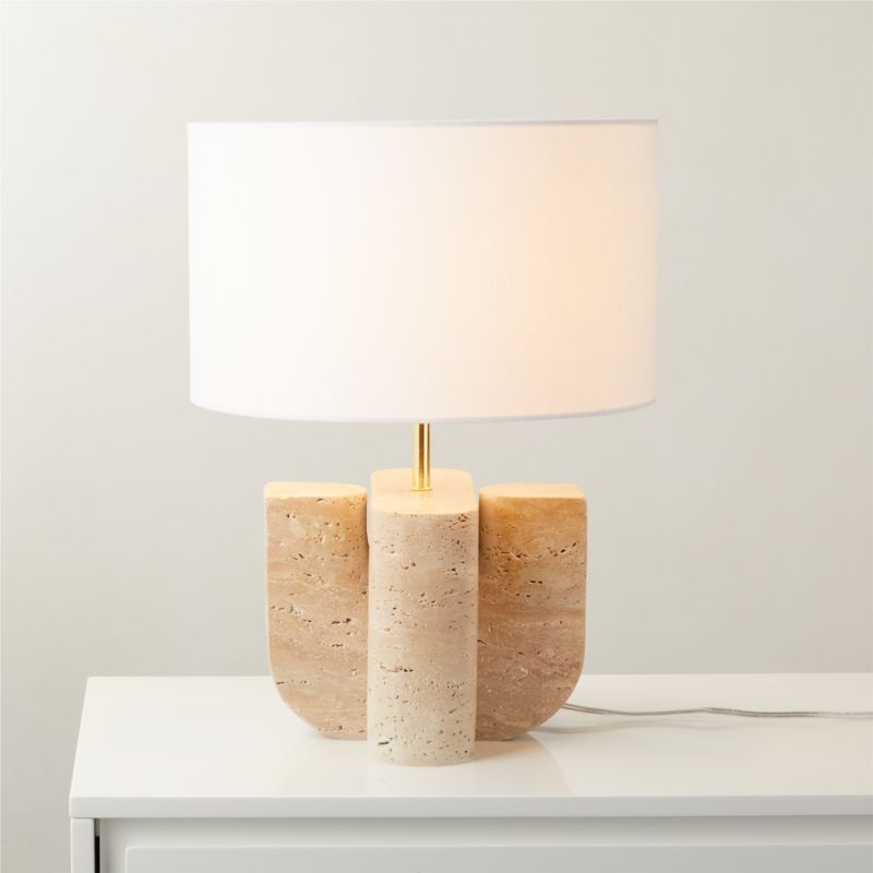 Peniche Travertine Table Lamp | CB2 | CB2