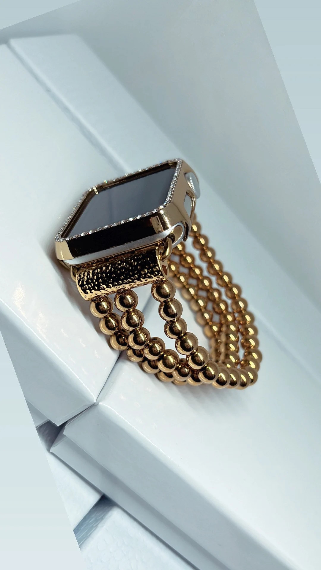 Beaded Apple Watch Band|gold Beaded Apple Watch Band|stretchy Watch Band|christmas Gift for Her (... | Etsy (US)