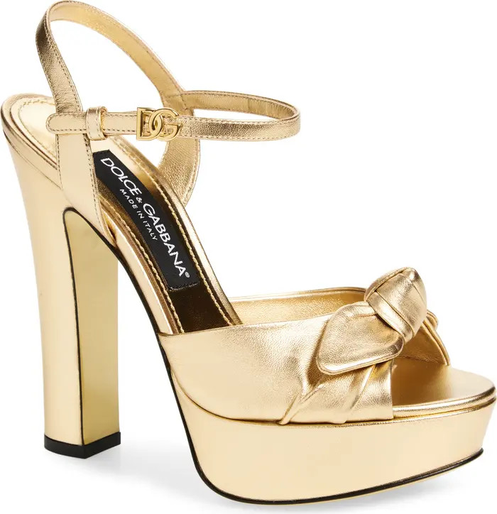 Dolce&Gabbana Bianca Bow Platform Sandal (Women) | Nordstrom | Nordstrom