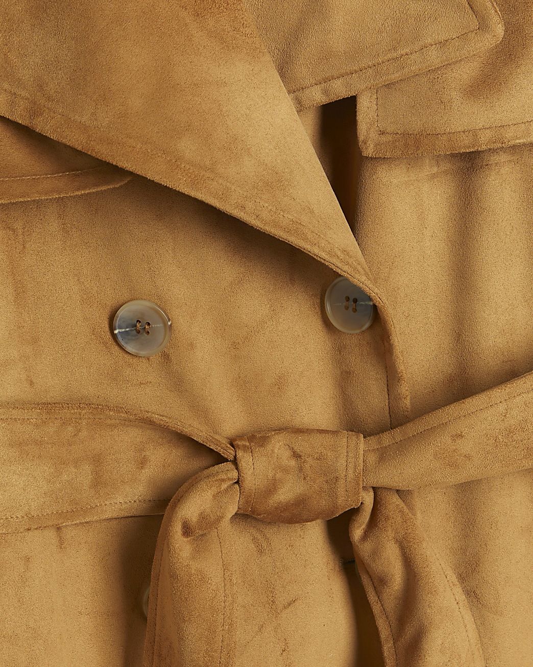 Brown suedette belted trench coat | River Island (UK & IE)