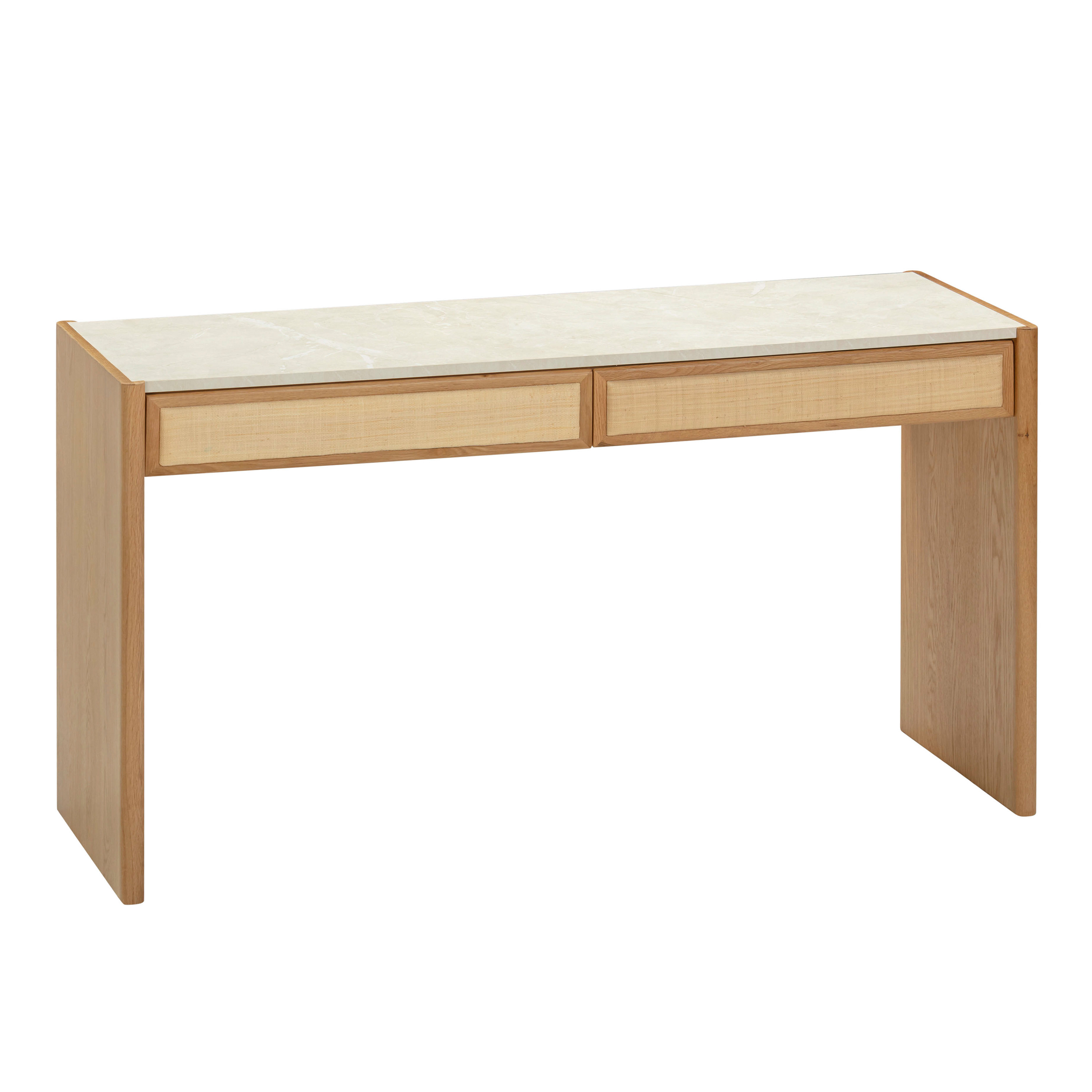 Hart Faux Marble and Oak Console Table with Drawers | World Market