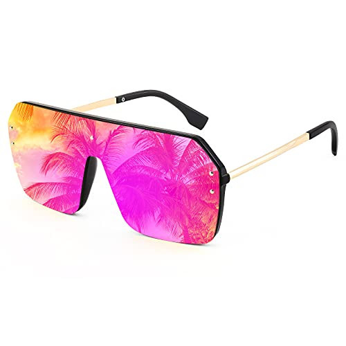 FEISEDY Classic Siamese One Piece Sunglasses Nice Rimless Stylish Retro Design for Women Men B2574 | Amazon (US)