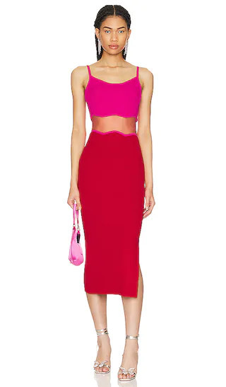 Sheer Wave Cami Dress | Valentines Outfit Valentines Day Outfit Valentines Day Dress Red Dress Code | Revolve Clothing (Global)