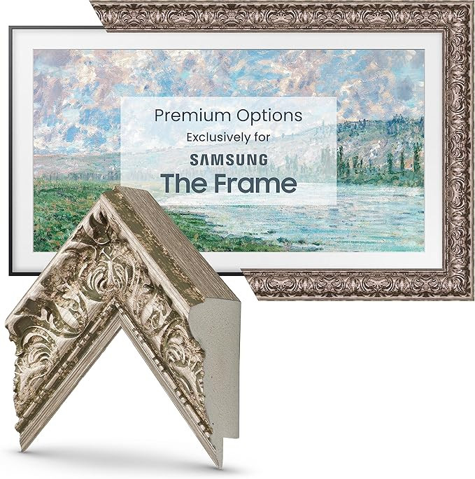 Frame My TV Deco TV Frames - Tuscan Silver Smart Frame Compatible ONLY with Samsung The Frame TV ... | Amazon (US)