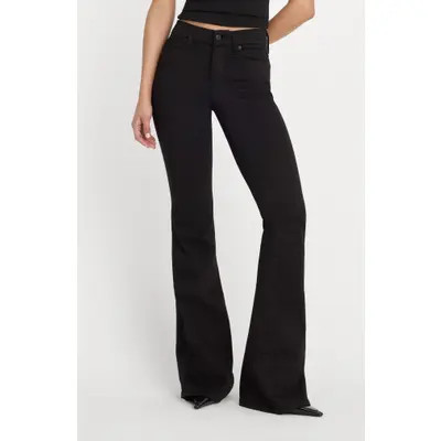 Good American Good Leg High Waist Flare Jeans in Black001 at Nordstrom, Size 4 | Nordstrom