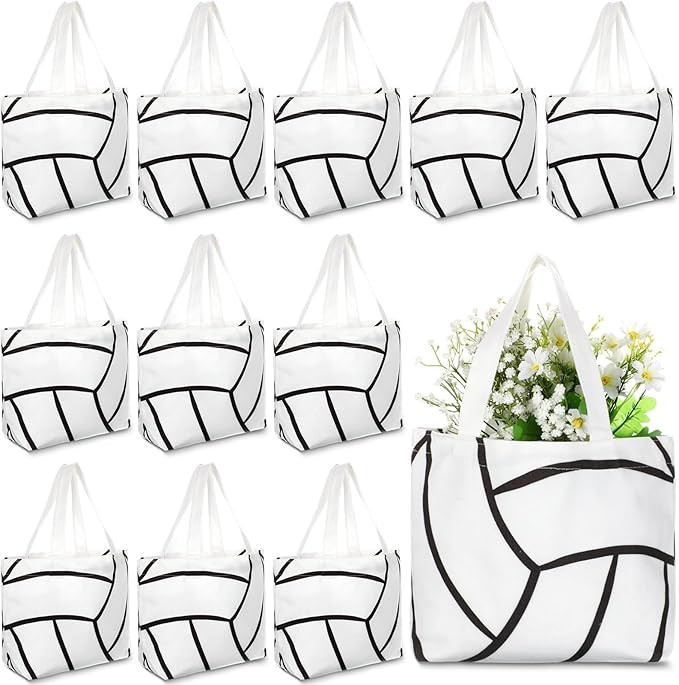 12 Pcs Football Bag Football Tote Bag Kids Tote Double Sided Beach Handbag with Handles for Sport... | Amazon (US)