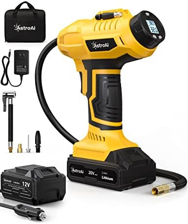Amazon.com: AstroAI Cordless Tire Inflator Air Compressor 20V Rechargeable Battery Powered 160PSI... | Amazon (US)