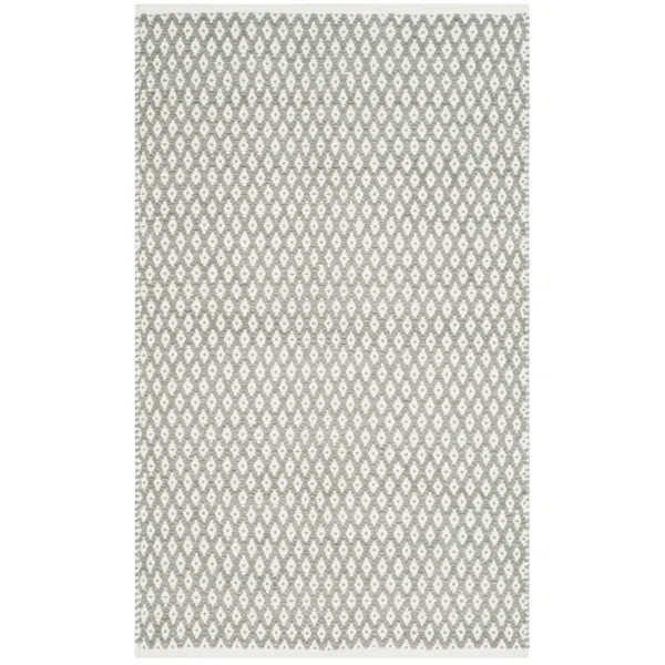 Oppelo Geometric Handmade Flatweave Cotton Gray Area Rug | Wayfair Professional