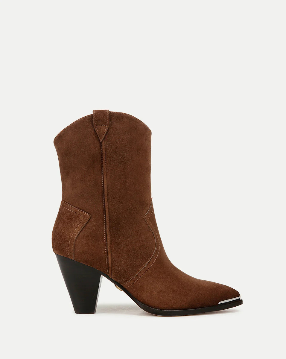 Veronica Beard Cody Suede Western Bootie Cedar | Veronica Beard