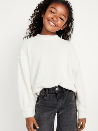 Textured-Chenille Mock-Neck Sweatshirt for Girls | Old Navy (US)