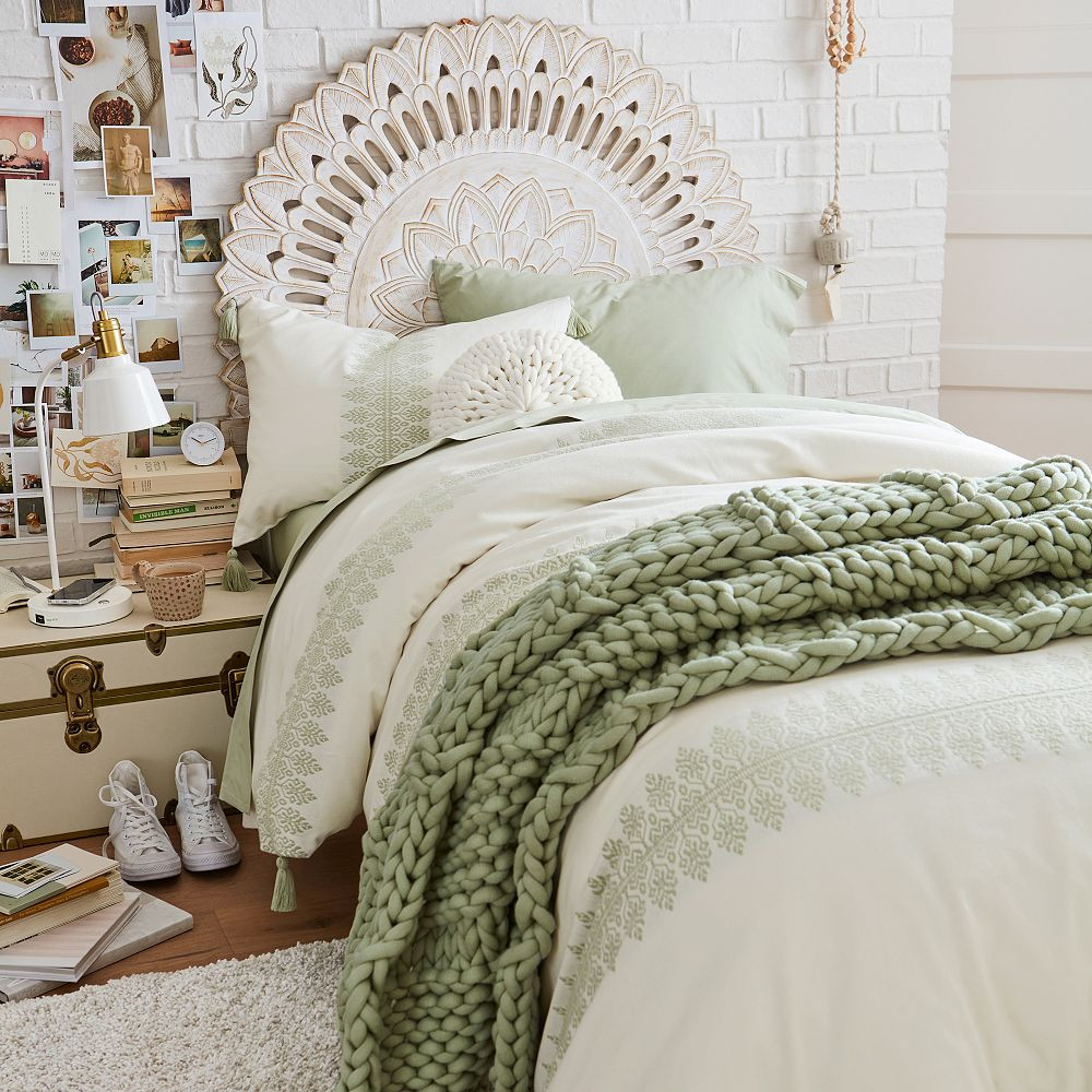 No Nails Mandala Carved Wall Mounted Headboard | Pottery Barn Teen