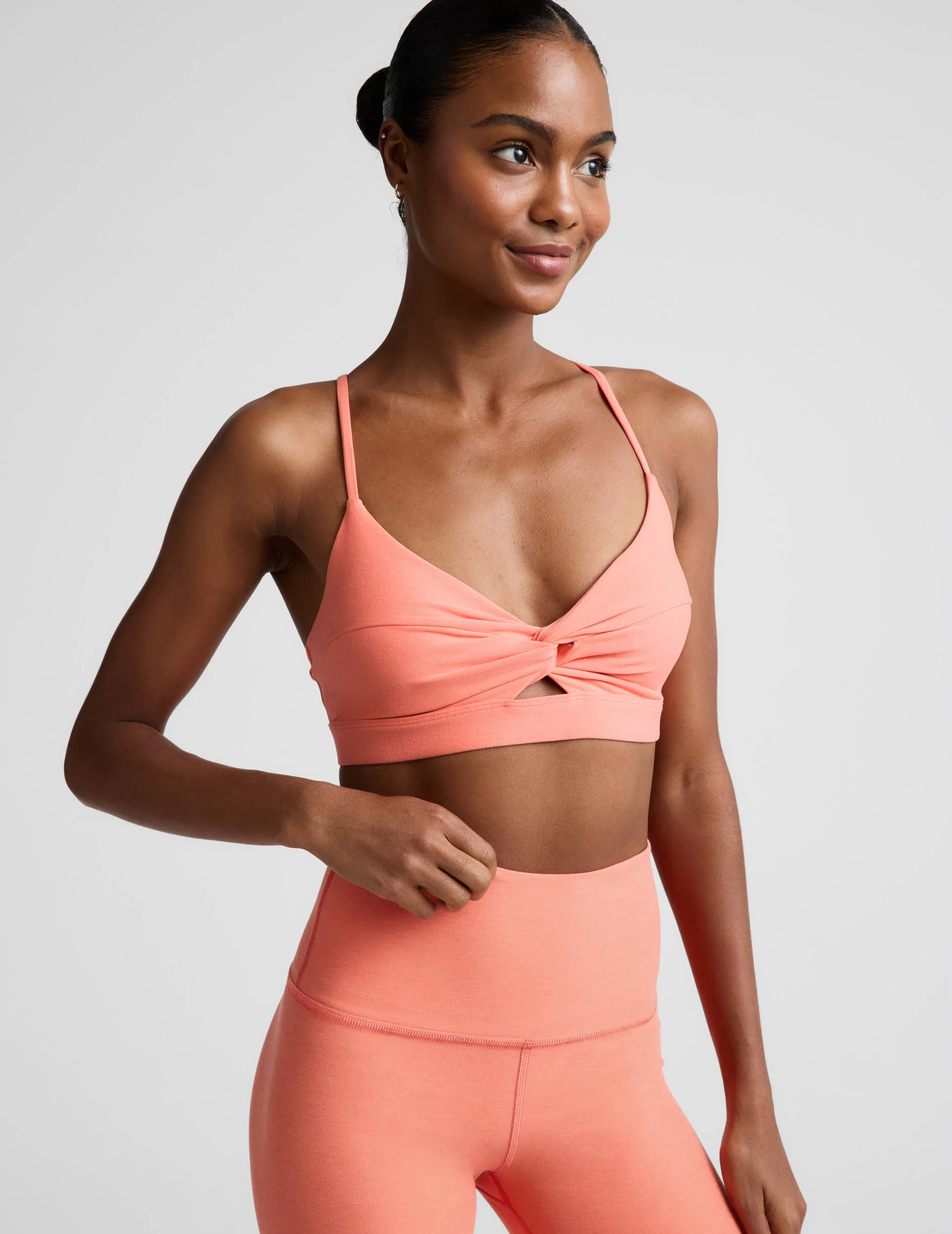 Spacedye Twist Front Strappy Bra | Beyond Yoga | Beyond Yoga