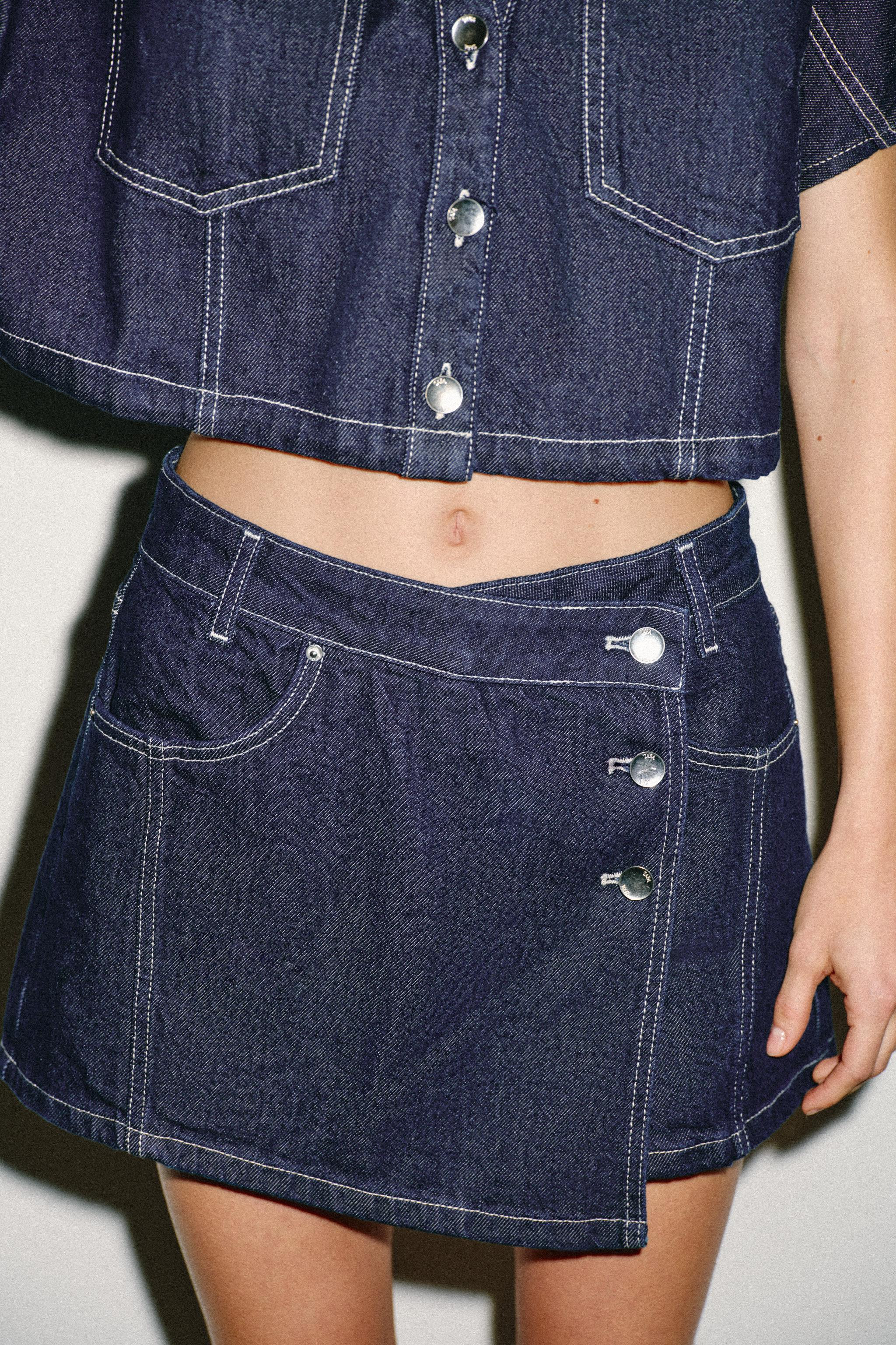 Z1975 WRAP DENIM SKORT | Zara UK