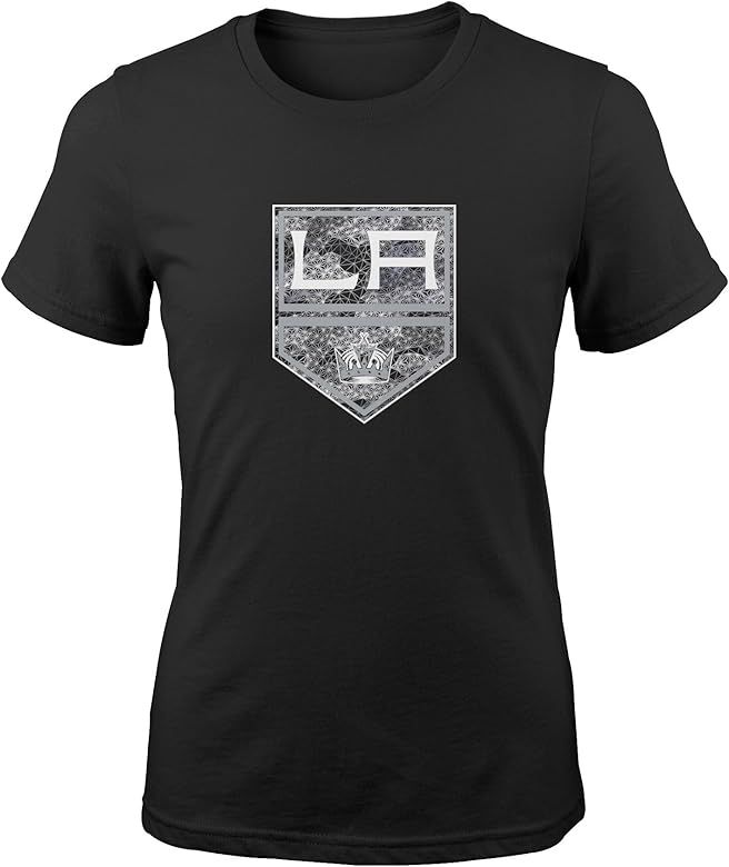 NHL Girls Fractal Shimmer Logo Short sleeve Tee | Amazon (US)