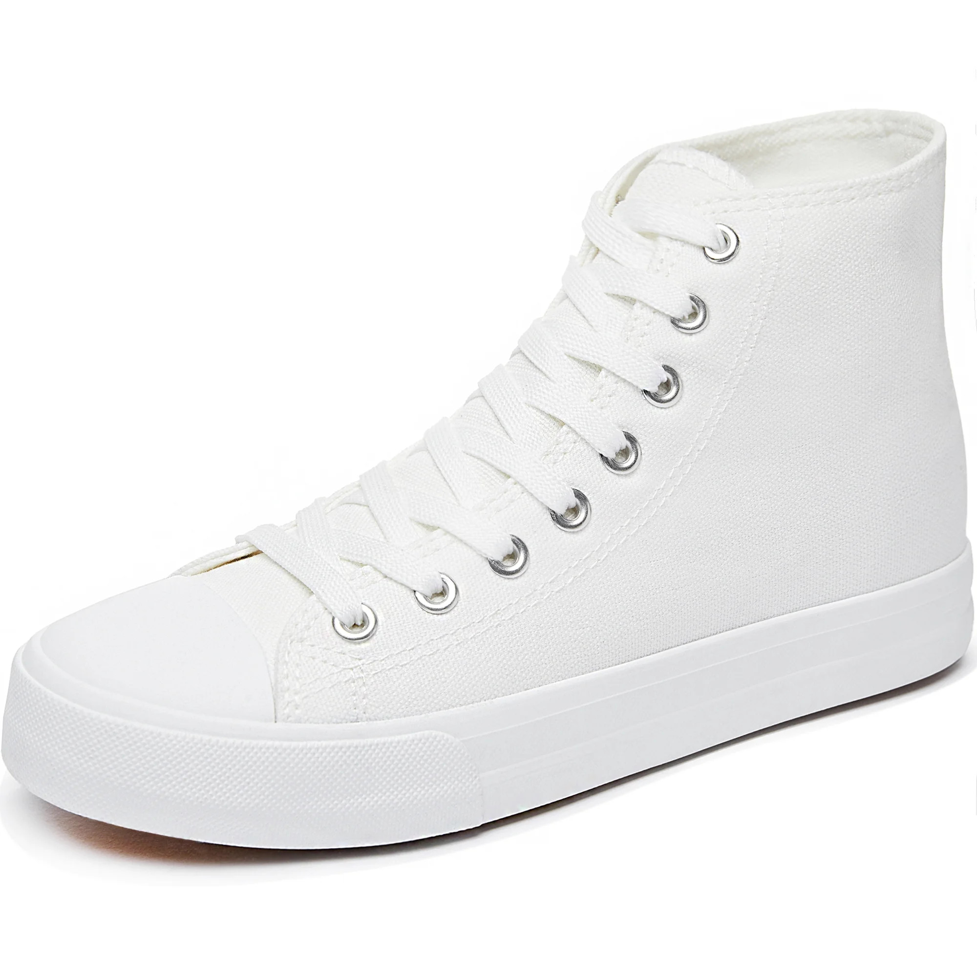AOMAIS Women's High Top Sneakers Fashion Lace-Up Canvas Casual Shoes Comfortable Walking Shoes (O... | Walmart (US)