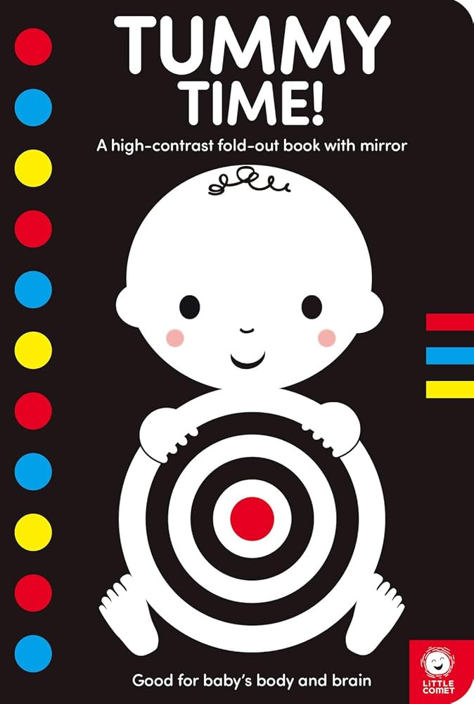 Tummy Time!: A High-Contrast Fold-Out Book with Mirror for Babies | Amazon (US)