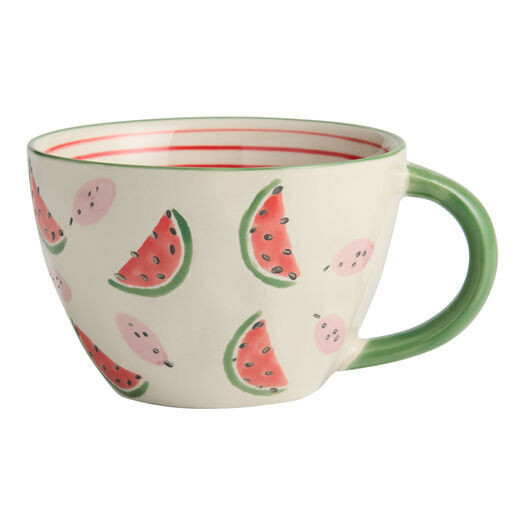 Watermelon and Dragon Fruit Icon Hand Painted Ceramic Mug by World Market | World Market