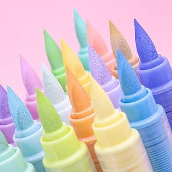 Guangna Water-Based Acrylic Markers Set, 24 Colors acrylic paint markers, Soft Tip Markers, Perfect for Paper, Wood, Rock, Glass, and More, Includes Macaron and Skin Tone | Amazon (US)
