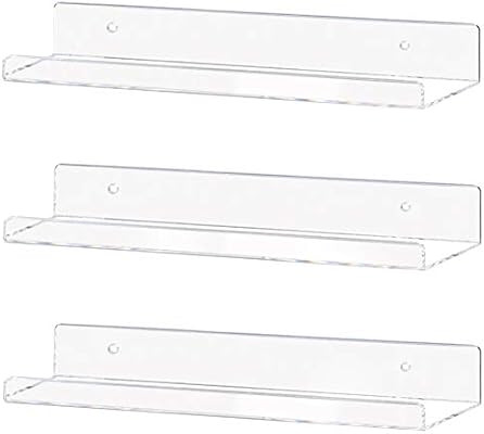 Weiai Clear Acrylic Shelf 15" Invisible Floating Wall Ledge Bookshelf, Kids Book Display Shelves ... | Amazon (US)