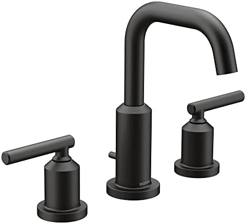 Moen Gibson Matte Black Two-Handle Widespread High Arc Modern Bathroom Sink Faucet, Modern Bathro... | Amazon (US)