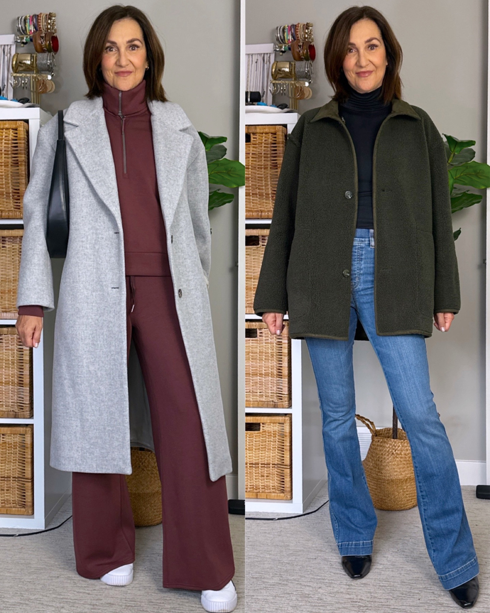 SPANX on sale! 20% off bestsellers! 
- The AirEssentials sets are so luxurious feeling and really well made, it’s the perfect way to be comfy while looking put together! I’m 5’ 7 wearing my usual size S (reg length) in the top and bottom.
- The pull on flare jeans are shade vintage indigo and I’m wearing S regular length. They are fairly long, perfect with heels. I also have them in the petite length which is great with flats.
- The reversible suede and fleece jacket is such a nice coat and truly reversible! Quality and fit are perfect, I’m 5’ 7 wearing S again.
- The better base long sleeve turtleneck is really the perfect layer for so many winter looks, again I’m in my usual size S.
I also linked my grey coat, sneakers and boots 

#LTKStyleTip #LTKCyberWeek #LTKSaleAlert