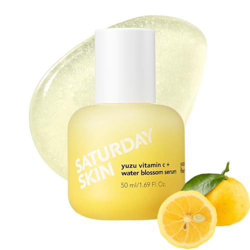 Saturday Skin Yuzu Vitamin C Serum-Brightening Hydrating Anti-Aging Serum with Hyaluronic Acid Peptides Niacinamide Plumping Glass Skin for Uneven Tone Dark Spots Korean Skin Care (50 ml) | Amazon (US)