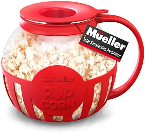 Mueller Premium Microwave Popcorn Popper, 3 Quart Capacity Popcorn Maker, Borosilicate Glass, 3-in-1 | Amazon (US)