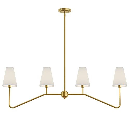 Electro bp;47"W 4-Light Linear Kitchen Island Lighting Fixture Classic Chandeliers Polished Gold wit | Amazon (US)